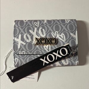 XOXO Monogrammed Gray and White Wallet
